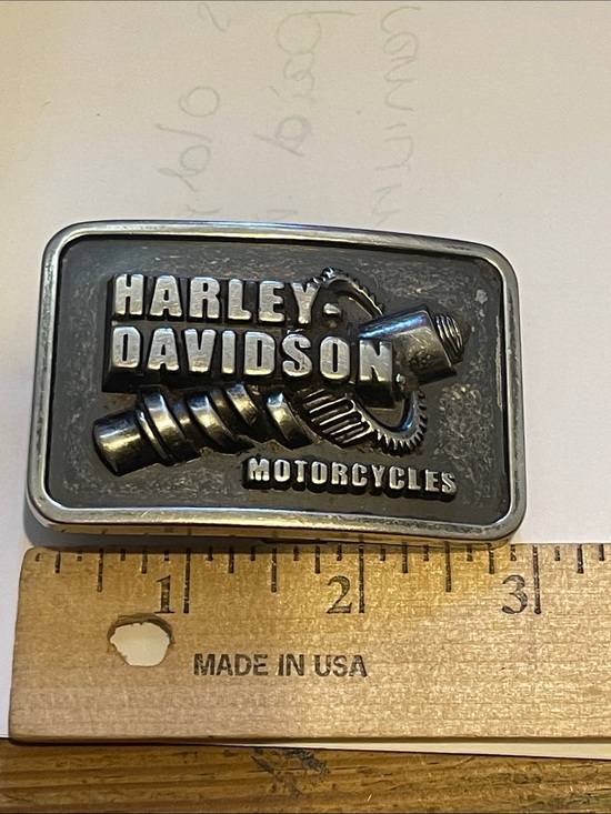 Harley-Davidson Other - Harley-Davidson Rectangular Metallic Silver & Black Gear Emblem Belt Buckle ‘15